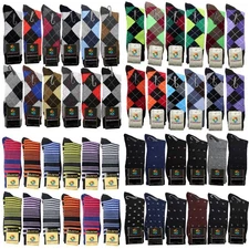 Lot 6 12 Cotton Mens Funny Colorful Novelty Business Wedding Casual Dress Socks