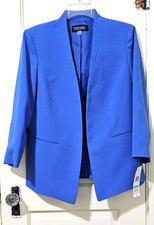 NEW Evan Picone BLACK LABEL sz 8 Open Jacket Blazer Medium June Cornflower Blue