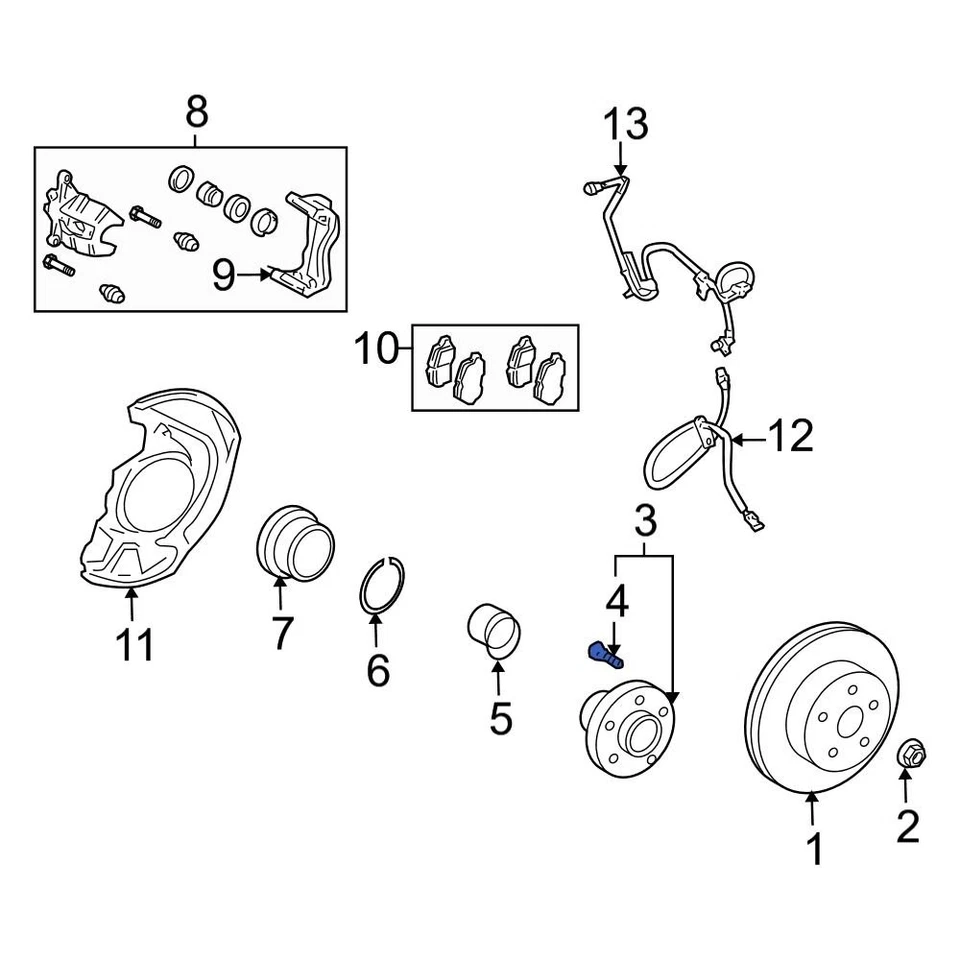 For Lexus RX450h 2013-2015 Lexus 9094202081 Front Wheel Lug Stud Foto 2 de 2