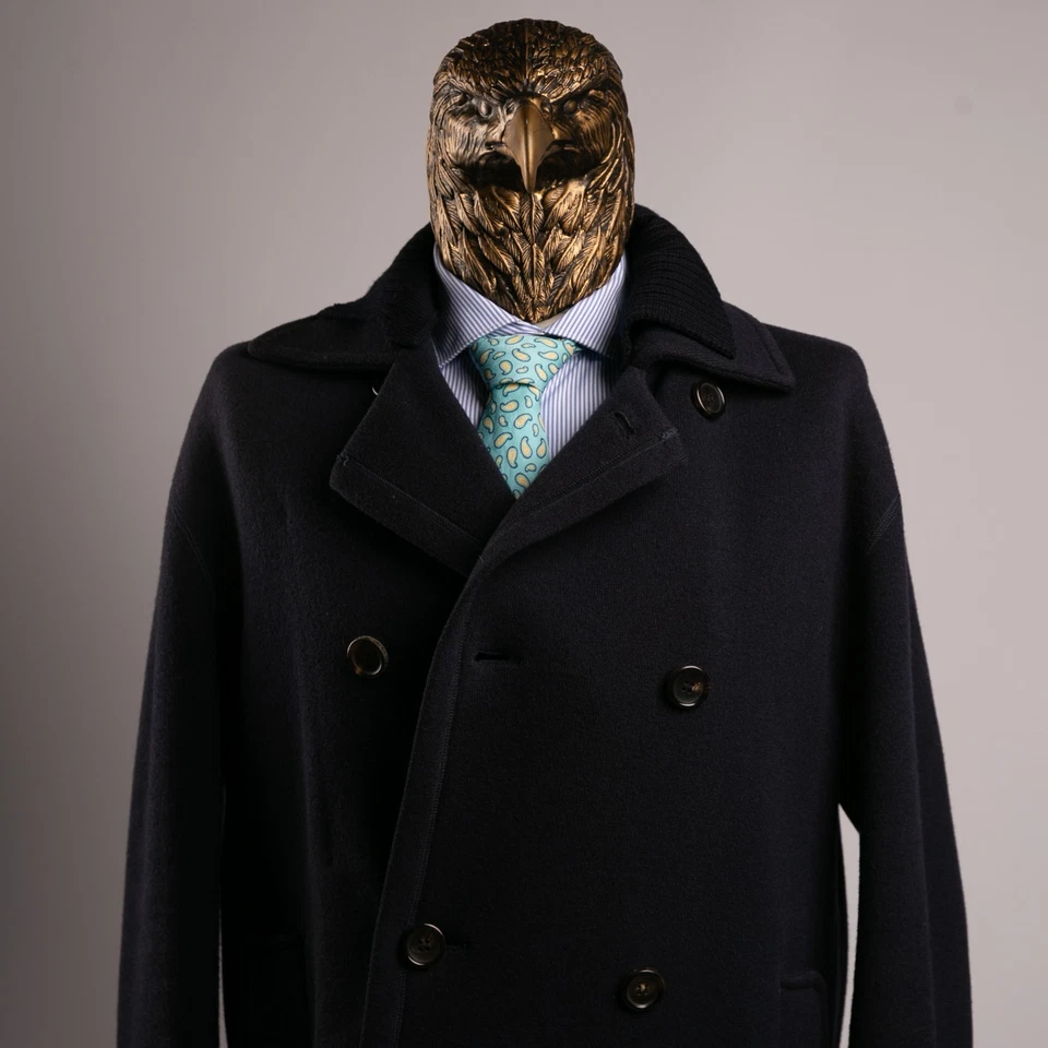 Great $3250 Gucci Wool Knited Double-Breasted Jacket Blue 42US/52IT - Image 3 of 4