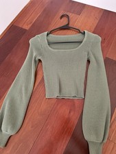 Olive Green Women s Tops Long Sleeve Cotton S...