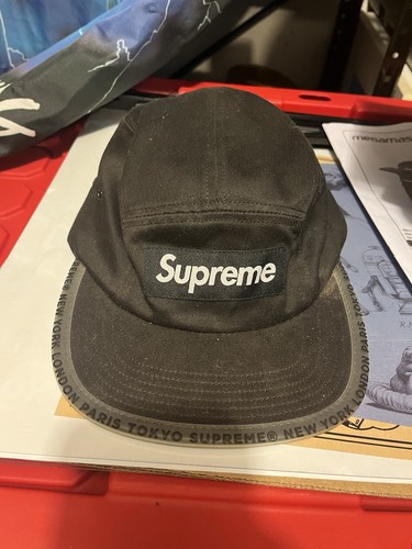 Supreme Worldwide Visor Tape Camp Cap Black
