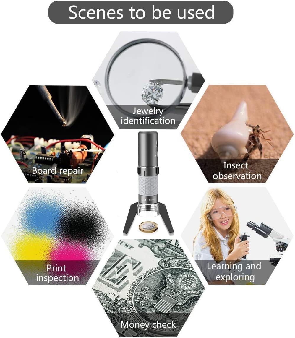 WiFi USB Digital Handheld Microscope, 50 to 1000x Wireless Magnification Endo...