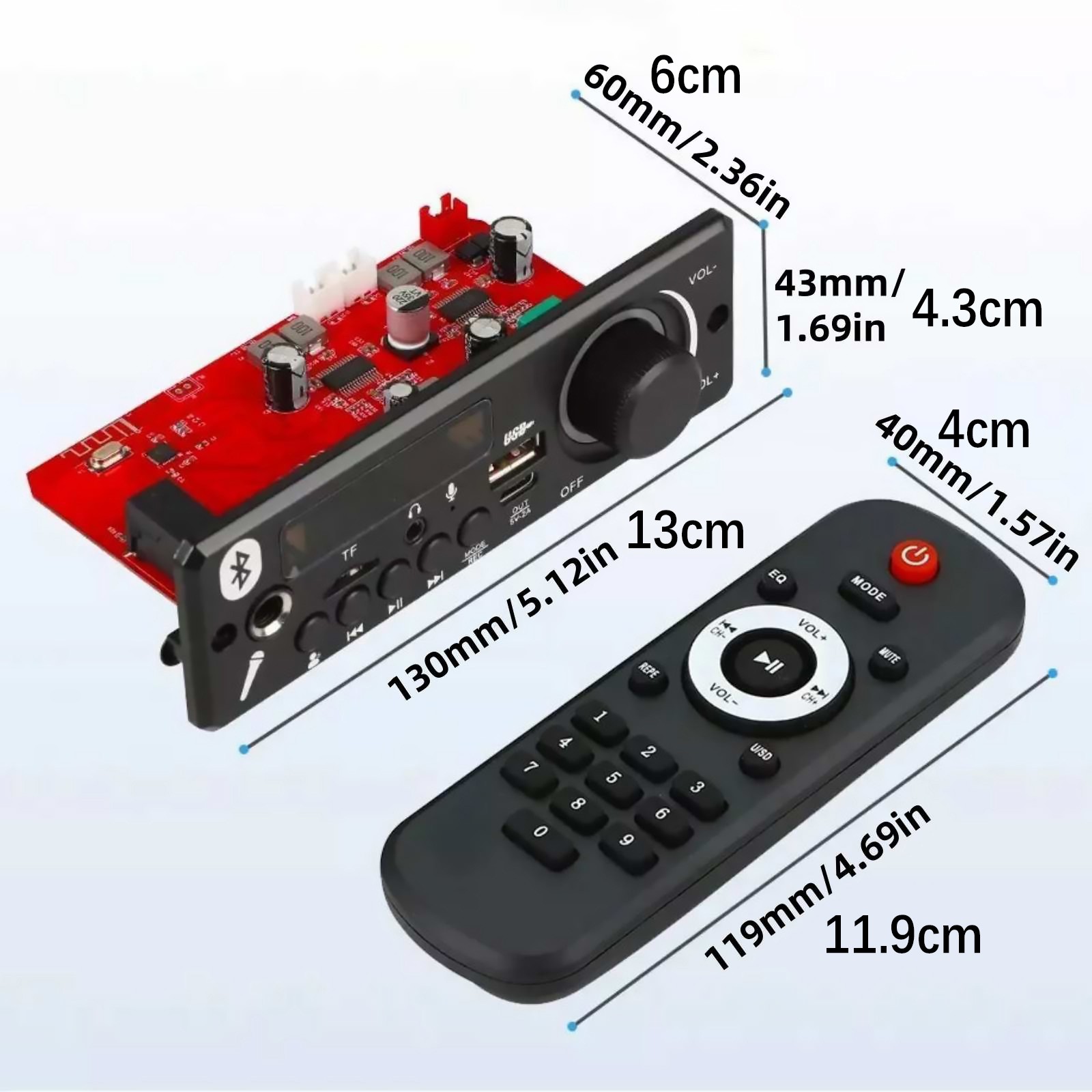 Multi-function MP3 Decoder Kit 160W Audio Amplifier Tool Bluetooth 5.0 DC12V