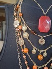 Lot Of 7 Orange Themed Mixed Necklaces & Bracelets 1 Signed Avon — photo 10