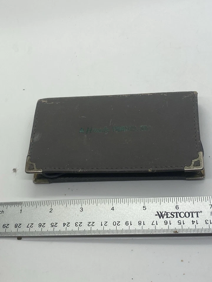 Juego de manicura vintage kit cuero gris estuche con cremallera correo aseo viaje u hogar Foto 2 de 4