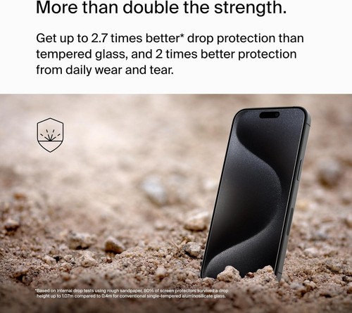 Belkin iPhone 15 Pro ScreenForce UltraGlass 2 Treated Screen Protector - New - Picture 6 of 9
