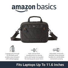 AMAZON BASICS 11.6 INCH LAPTOP BAG WITH SHOULDER STRAP AND HANDLE, - BLACK