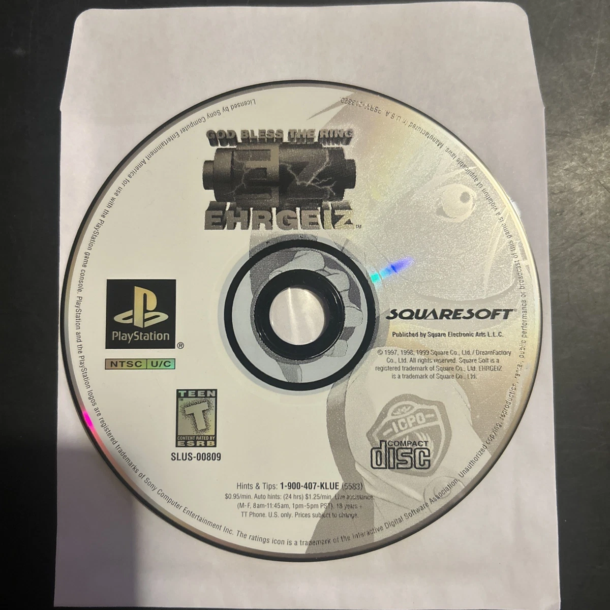 Ehrgeiz Sur PS1 (PlayStation 1) – Version PAL Promo Presse, Jeu Complet