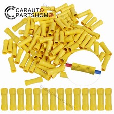 1000Pcs Vinyl Fully Insulated Copper Wire Butt Connectors 12-10 Gauge Yellow
