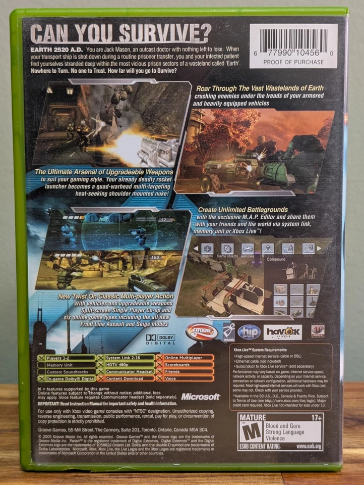 Pariah (Microsoft Xbox) No Manual - Tested & Working - Excellent Disc! - Image 2 of 4