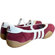 Vintage 2003 Adidas Taekwondo Mei Red Suede Ballet Sneakers Gum Y2K Rare Sz 8.5