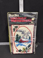 NOS Vtg Bucilla Latch Hook Rug Wall Hanging Kit 12917 Winter Wonderland 24x36"