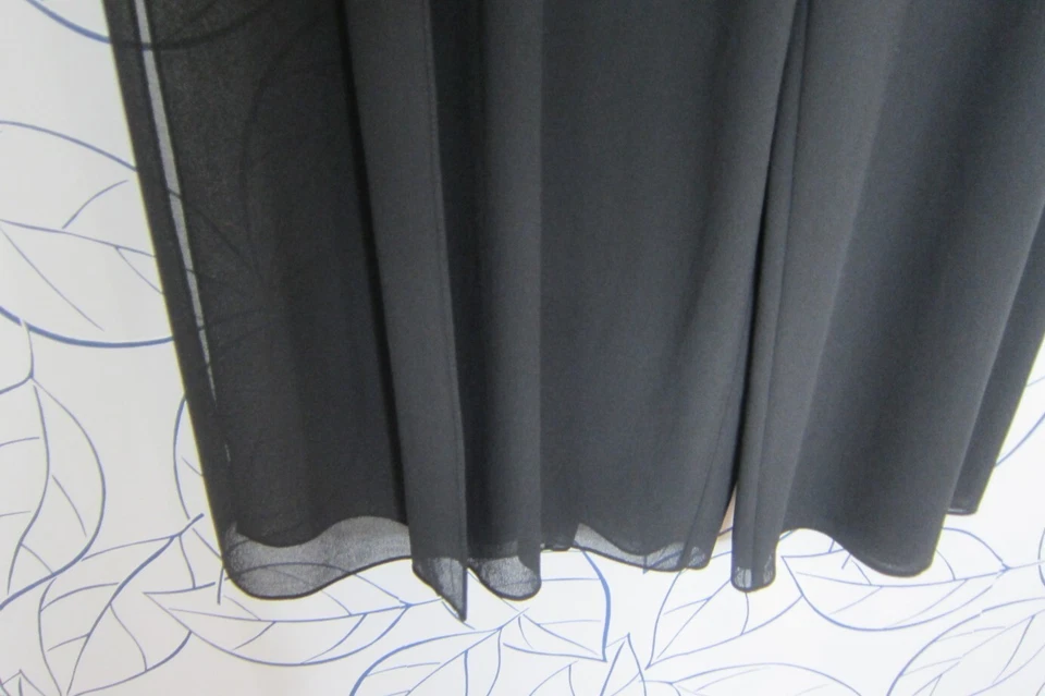 JS Collections Wide Leg Side Slit Semi Sheer Pants Black Size 14 Petite New! - Image 4 of 4