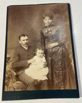 RARE Antique African American Family Cabinet Card 6  X 4  African American?