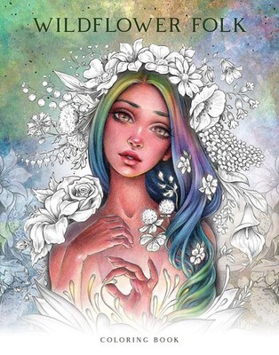 Wildflower Folk Färbung Buch Notebook Fairy Christine Karron Blue Angel Wff22