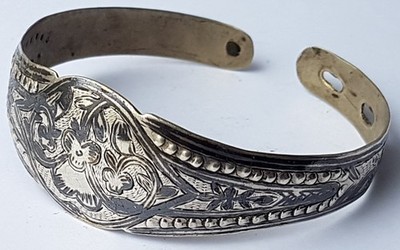 Antiker Eleganter Armreif/ Armspange Niello Silber um 1880 - 1900 Z286