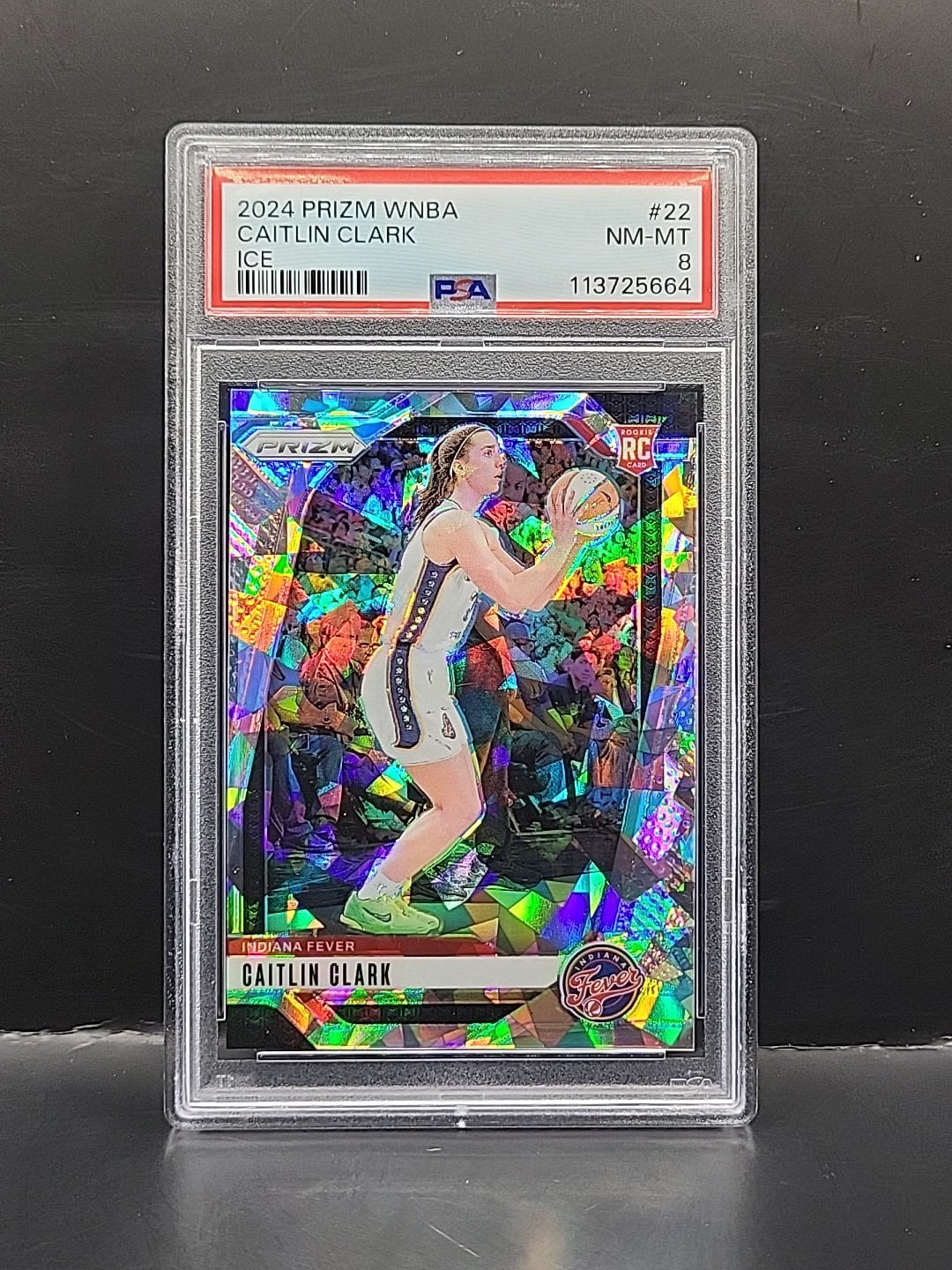 2024 Panini Prizm -WNBA Caitlin Clark #22 Indiana Fever Ice Prizm Rookie - PSA 8