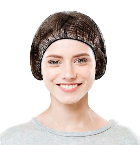 Beanie 100 pcs Black 100% polyeste Disposable Hair Nets 21" /w Elastic Edge Mesh - Picture 3 of 11