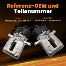 2X BREMSSATTEL HINTEN FÜR VW PASSAT TIGUAN CC SHARAN 5N0615403 5N0615404