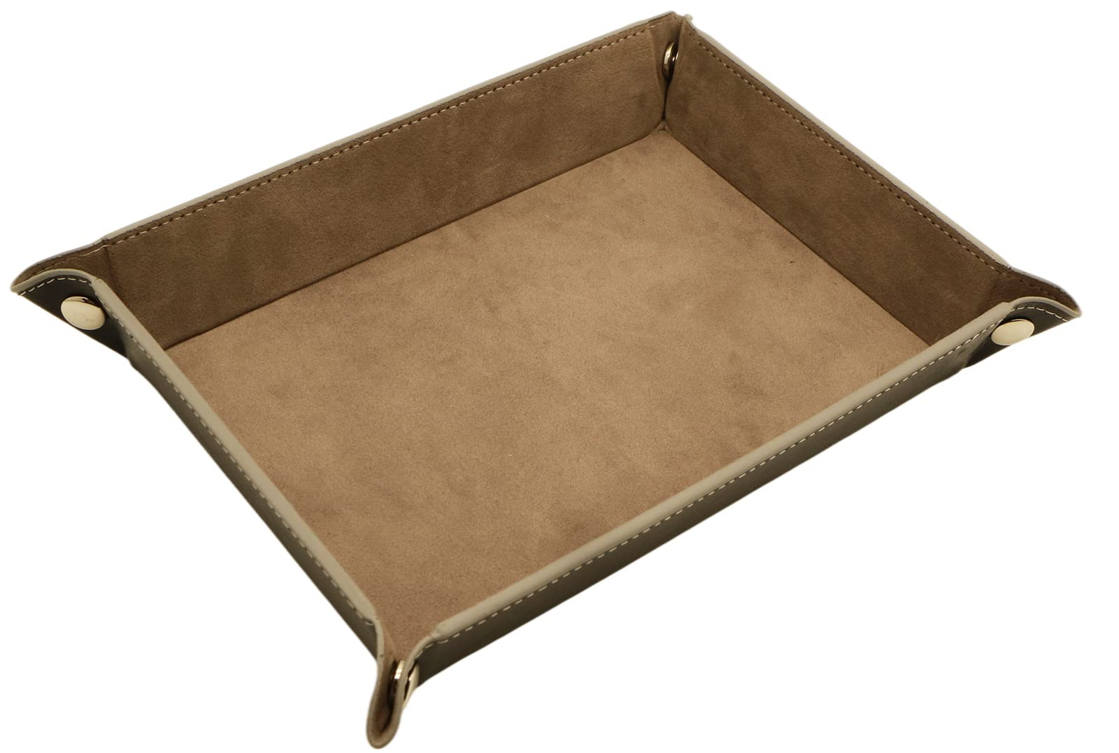 Leather & Velvet Valet Tray for Jewelry Wallets Watches EDC Catchall