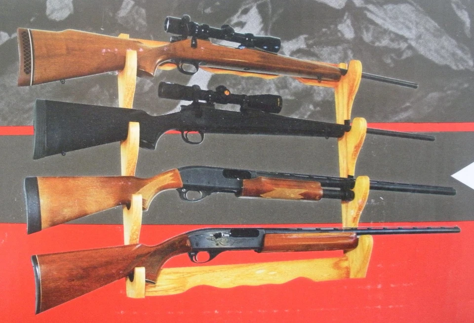 Allen 18550 Wood 4 Gun w/ Optics Rack Wall Mount 24.5"W x 24.5"H x 4.25"D - Image 2 of 4