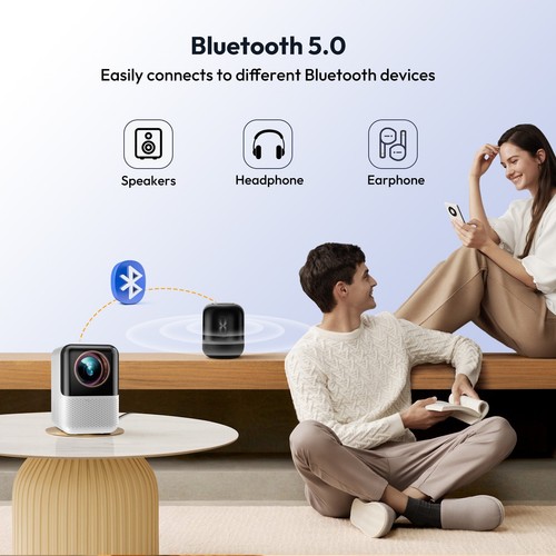 XGODY 4K Mini Projector LED 1080P WiFi Bluetooth UHD Home Theater Hi-Fi Speaker - Picture 3 of 18