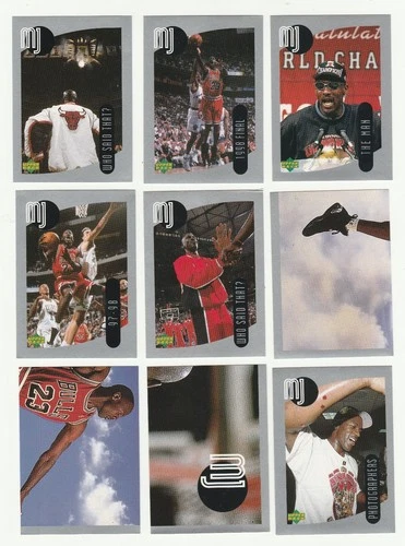 1998-99 UPPER DECK BASKETBALL LOT OF 9 DIFF. MICHAEL JORDAN STICKERS, MINT,LOT 2