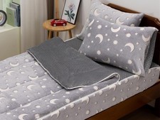 Glow in The Dark Kids Zippered Comforter Set - Star Cosmic Cool Zipper Bedding