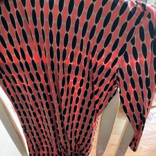 Michael Kors M Coral Black geo Shift dress 3/4 sleeve stretch Work Party Cute