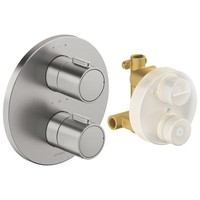 Duravit Thermostat Unterputz Set Rund Edelstahl GebüRstet TH4200008070