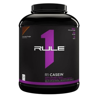 RULE 1 Casein 53 serv Chocolate Fudge 100% Micellar Casein 3.97lb