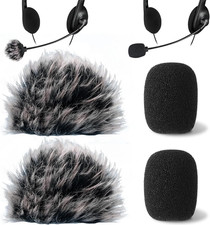 4 Pcs Mini Foam Microphone Windscreens Furry Cover, High Foam Furry 4Pcs