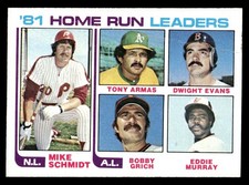 1982 Topps - Mike Schmidt Tony Armas Dwight Evans Bobby Grich Eddie Murray #162