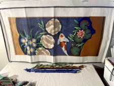 HUGE KOI POND SCENE HP Needlepoint Canvas 41.5 x 22" Molineaux