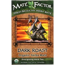 Mate Factor Organic Fresh Brazilian Yerba Mate Herb Tea Dark Roast 20 Bags