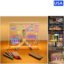 Light Up Acrylic Drawing Board for Kids - 7 Color Markers Included, Fun Size 