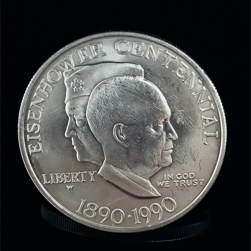 1990 W Eisenhower Centennial Commemorative Silver Dollar BU/UNC - Picture 3 of 6