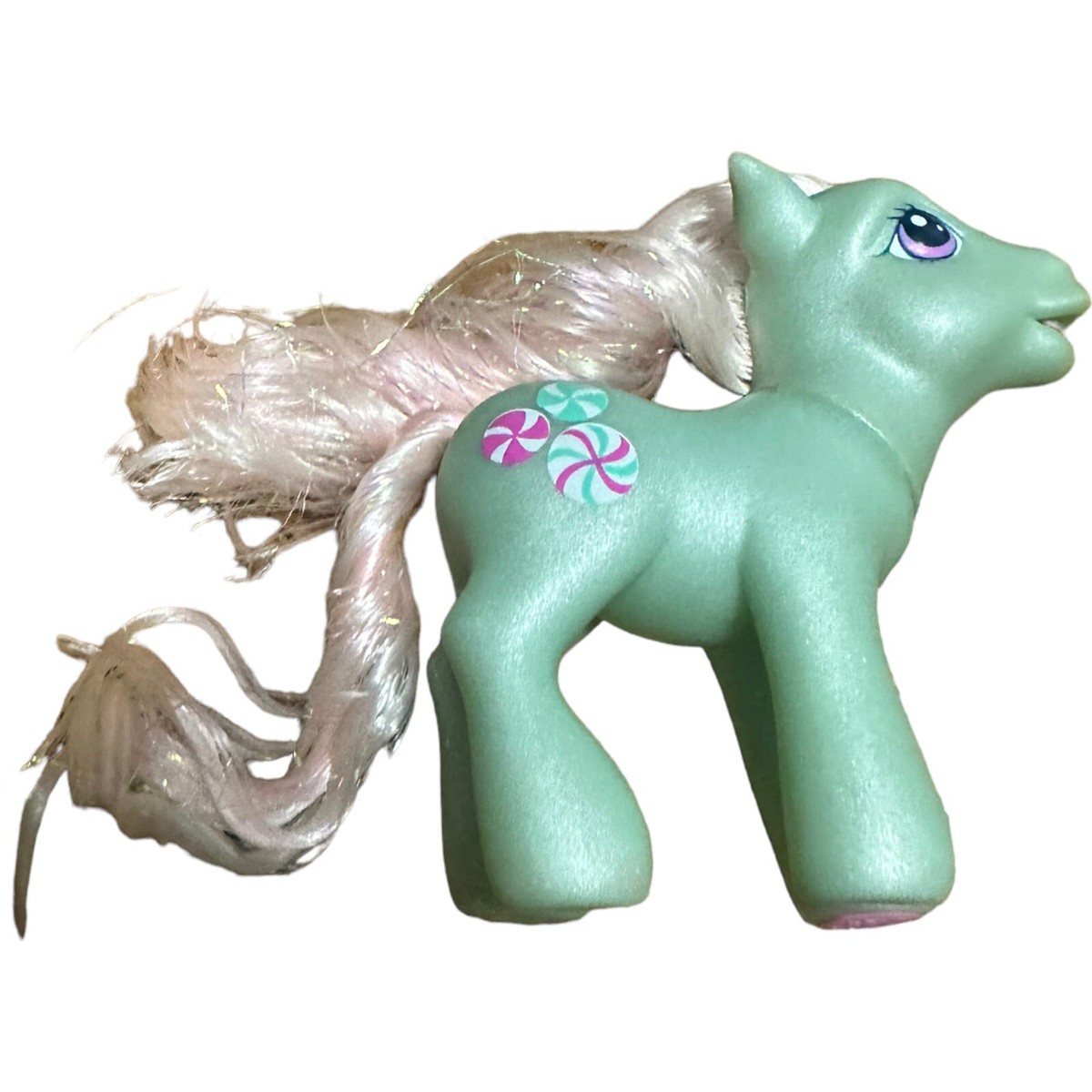 G3 Hasbro My Little Pony MINTY Peppermint Candy Heart White Hair
