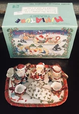 Miniature Tea Set Santa Christmas 1994 Popular Imports 10 Pc Original Box