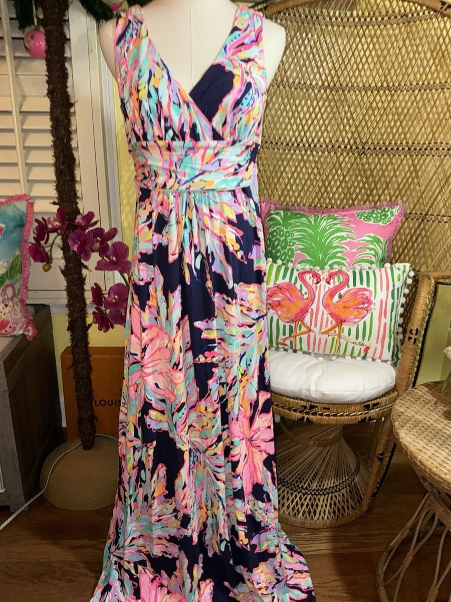 lilly pulitzer navy maxi dress Casandra This elegant maxi dress measures 56 inches from the top of the shoulder to the hem Keep or Return? , This