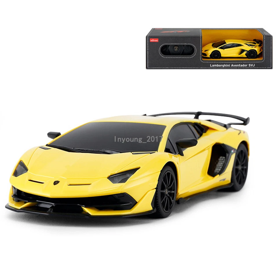 Remote Control Car 1/24 Scale Lamborghini Aventador SVJ RC Car Toy Gifts Yellow - Image 3 of 4