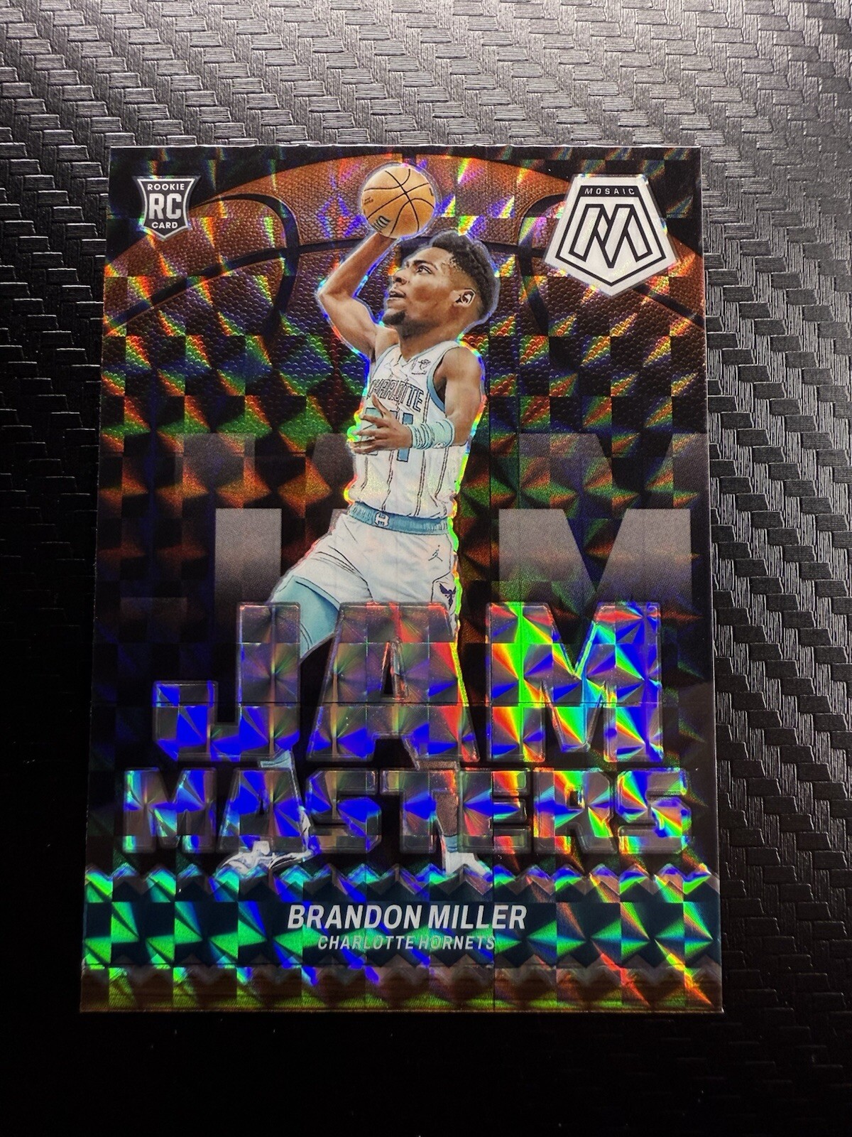 2023-24 Mosaic - Brandon Miller RC - Jam Masters Silver Mosaic Prizm- #1 Hornets