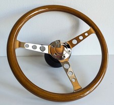 Steering Wheel Wood Fits For Vw T4 Bus Multyvan Caravelle Classic 15inch Chrome