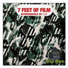 Hydrographic film We the People Skulls 7' x 20" hydro dip dipping US Flags