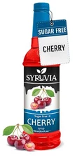 Syruvia Sugar Free Cherry Syrup 25.4 fl oz, for Beverages, Desserts, & More