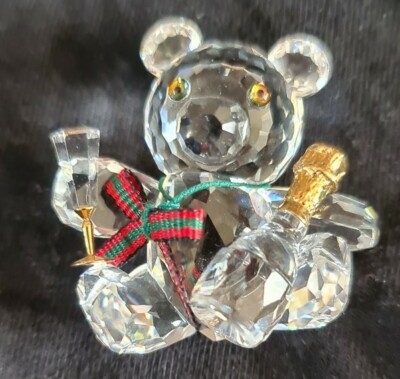 Gebraucht: Seltener Swarovski Kristall Kris Bear Celebration Teddybär mit Champagn