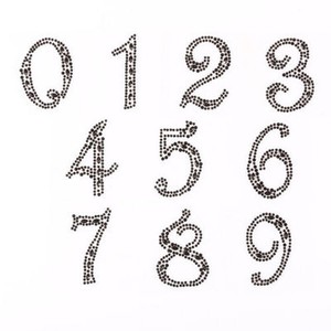 CraftbuddyUS 2 x "3" Self Adhesive Black Rhinestone Numbers Gems