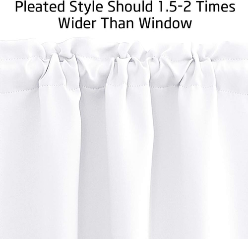 Bathroom Window Curtains - Rod Pocket Blackout Curtains Small Window Short Drape - Picture 2 of 12