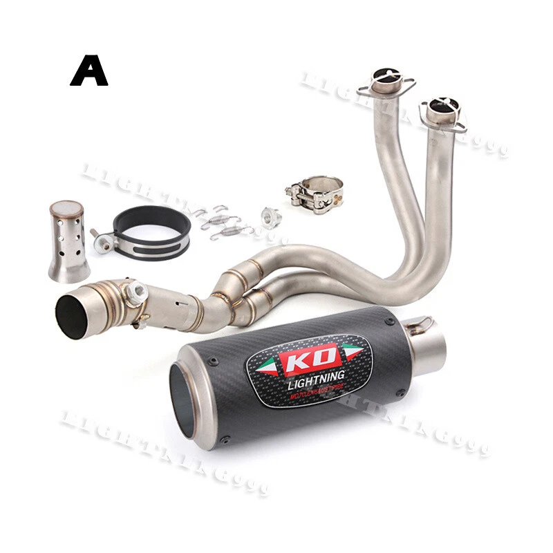 Silenciador de tubo de cabezal sistema de escape completo 2" para Kawasaki Ninja 650 Z650 ER6N ER6F Foto 2 de 4